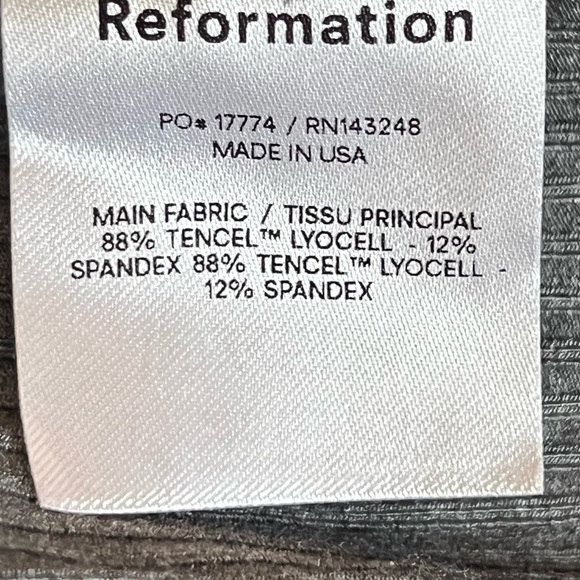 Reformation Knit Dress Size XS Dark Grey Ribbed Stretch - Picture 5 of 6